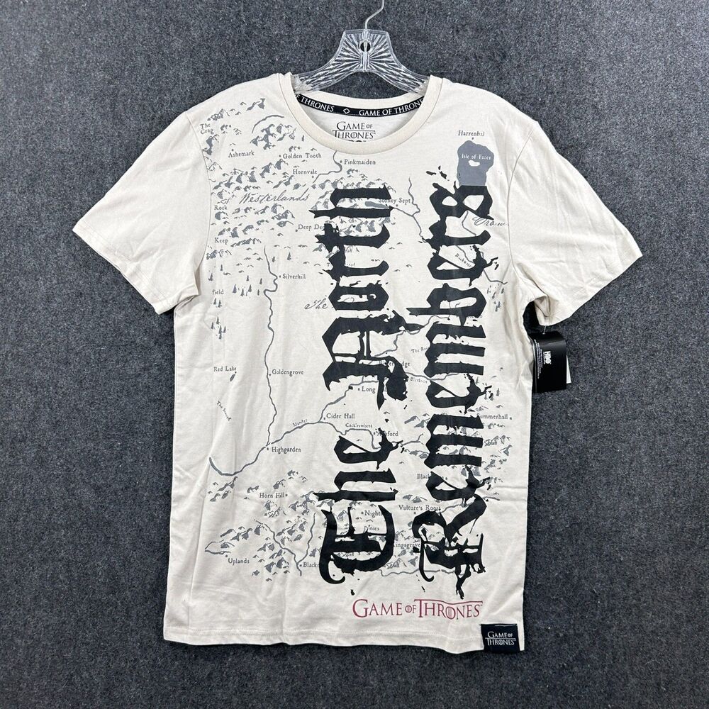 HBO Game of Thrones Shirt Men's Small Grey Graphic The North Remembers NWT